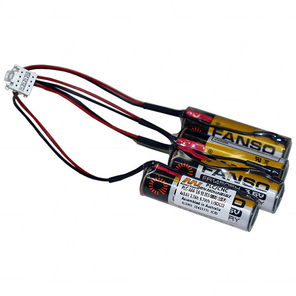 MI Battery Experts PLC-AA4-3.6 Lithium Thionyl Chloride Battery | 4-Cell 3.6V 2.4Ah Industrial Backup Power for PLCs