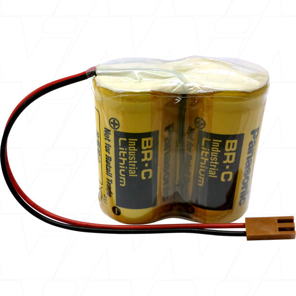 MI Battery Experts PLC-BR-CCF2TH 6V 5Ah Lithium Industrial Backup Battery for PLC & CNC Systems - C-Size, 30Wh