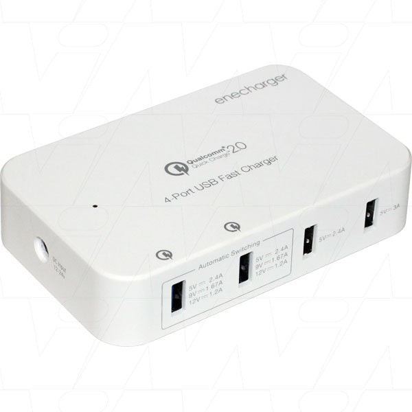 Enecharger QC2-ACDC4 Compact Power Bank 5V DC Output, 3A Current, 78mm x 28mm Size, 254g Weight, Portable Charger
