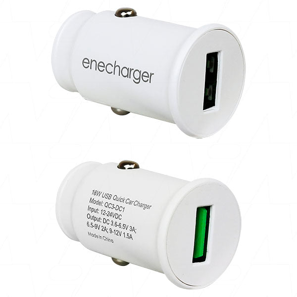 Enecharger QC3-DC1 Ultra-Compact USB Charger 2A Fast Charging, 5V Output, 10g Lightweight, Universal Compatibility