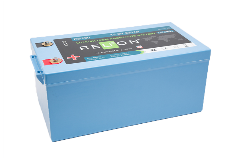 RELiON RB200 12V 200Ah LiFePO4 Lithium Battery - RV, Marine, Solar Power & More

