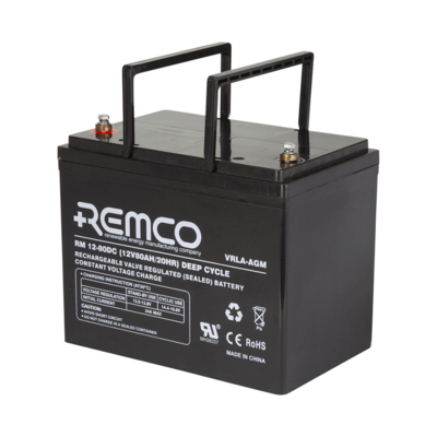 RM12-80DC Remco AGM Deep Cycle Battery - 12V 80Ah - RV, Marine, Mobility, Solar & Backup Power - Sealed, Non-Spillable 