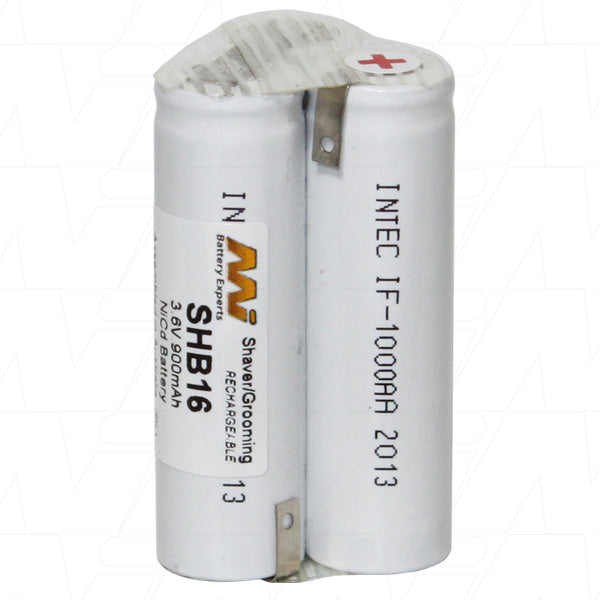 MI Battery Experts SHB16 Professional NiCd 3.6V 900mAh Battery Pack for Cordless Grooming Tools - Long-lasting Power