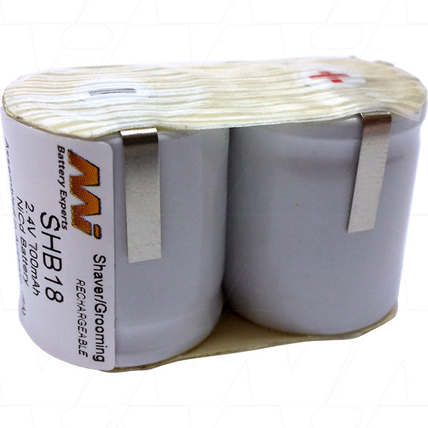 MI Battery Experts SHB18 Professional 2.4V 700mAh NiCd Battery Pack for Personal Care Tools - Long-Lasting Power for Grooming Devices