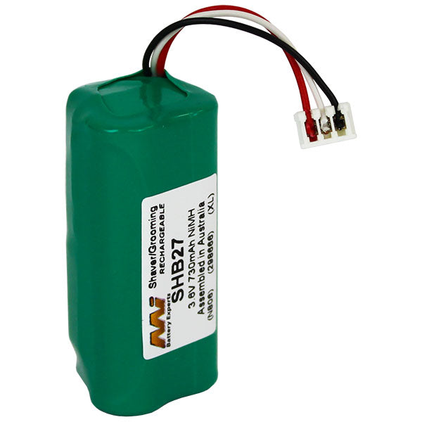 MI Battery Experts SHB27 NiMH 3.6V 730mAh Rechargeable Battery for Professional Hair Clippers & Shavers - 21x45mm