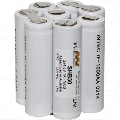 MI Battery Experts SHB30 Professional NiCd Clipper Battery - 2x4.8V, 1Ah, 250g - Consistent Power for Groomers