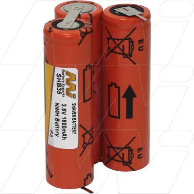 MI Battery Experts SHB35 NiMH Rechargeable Battery - 3.6V 1.7Ah Professional-Grade Power for Clippers, Shavers & Grooming Tools - 6.1Wh Capacity