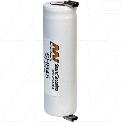 MI Battery Experts SHB45 NiCd 1.2V 1.1Ah Rechargeable Battery for Professional Grooming Tools - Compact 14.2x53.6mm