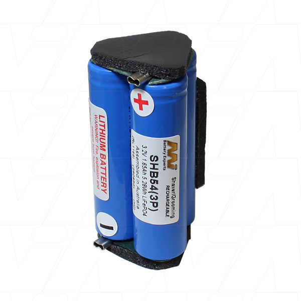 MI Battery Experts SHB54 LiFePO4 Professional Grooming Battery - 3.2V, 1.65Ah, 5.3Wh, Fast-Charging, Long-Lasting Power for Clippers & Trimmers