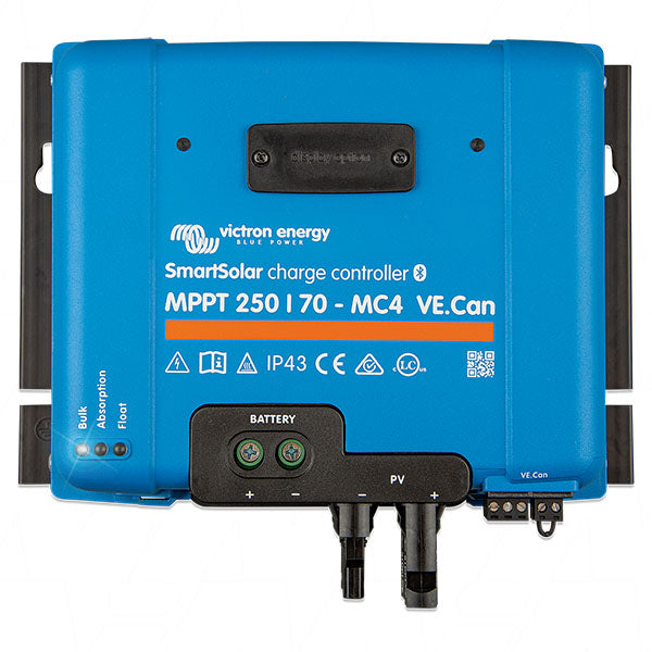 Victron Energy SmartSolar MPPT 250/70-MC4 VE.Can Solar Charge Controller - 70A, 12-48V, MC4 Connectors
