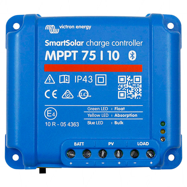 Victron Energy SmartSolar MPPT 75/10 Solar Charge Controller | 12/24V Auto-Detect | 10A Max Current | 75V Max Array
