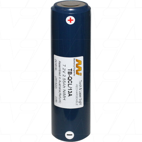 MI Battery Experts TB-QCL/13A NiMH Forensic Light Battery - 7.2V 2.55Ah for Crime Scene Investigation & Evidence Collection