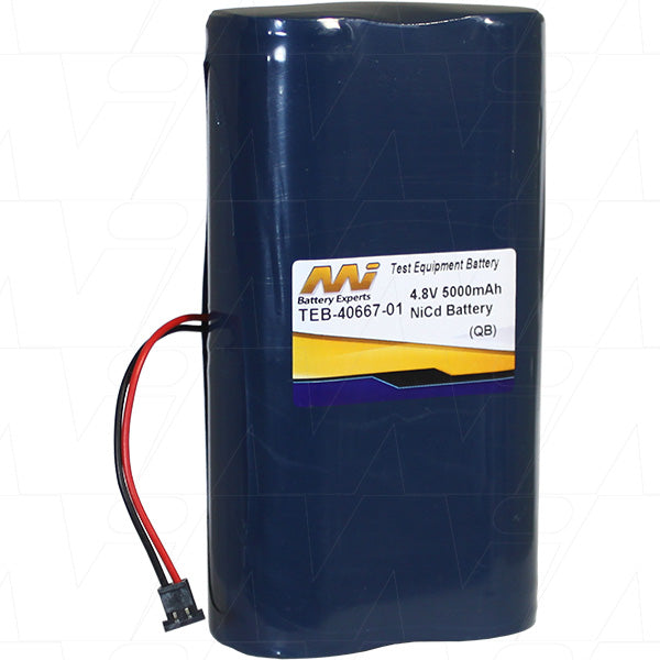 MI Battery Experts TEB-40667-01 NiCd 4.8V 5Ah Professional Battery Pack - Reliable Power for Industrial Equipment