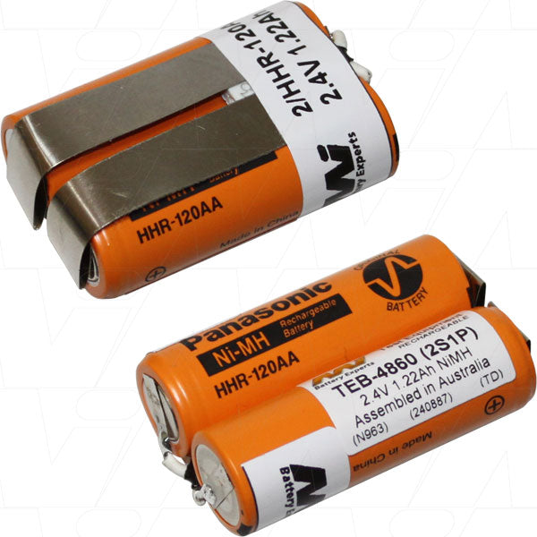MI Battery Experts TEB-4860 2.4V 1.22Ah NiMH Pack for Professional Test Equipment - Compact 45g Design