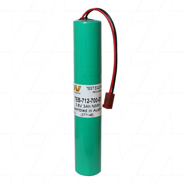 Professional-Grade NiMH Battery Pack for Test Equipment MI Battery Experts TEB-712-700-G1 | 3.6V, 3Ah, 10.8Wh | Zero Memory Effect