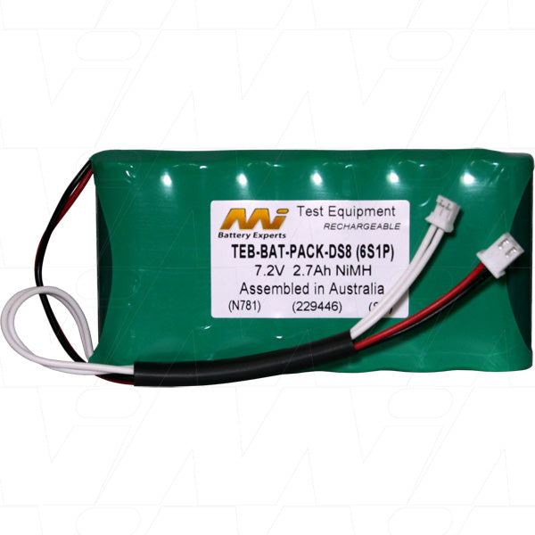 MI Battery Experts TEB-BAT-PACK-DS8 NiMH Professional Battery Pack 7.2V 2.7Ah 19.4Wh for Industrial & Portable Equipment