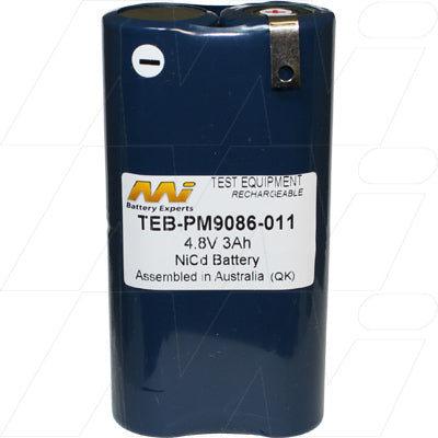 MI Battery Experts TEB-PM9086-011 Professional-Grade NiCd Battery Pack, 3Ah Capacity, 2x2.4V Configuration, 6.0Wh Output, Compact 53x26mm Size