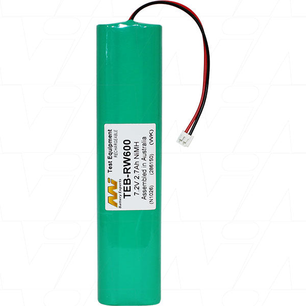 MI Battery Experts TEB-RW600 NiMH Test Equipment Battery - 7.2V, 2.7Ah Professional-Grade Power for Precision Testing & Lab Equipment (223g)