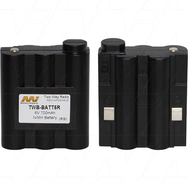 MI Battery Experts TWB-BATT5R 6V NiMH Two-Way Radio Battery - 700mAh, 4.2Wh, Professional-Grade Power for Uninterrupted Communications