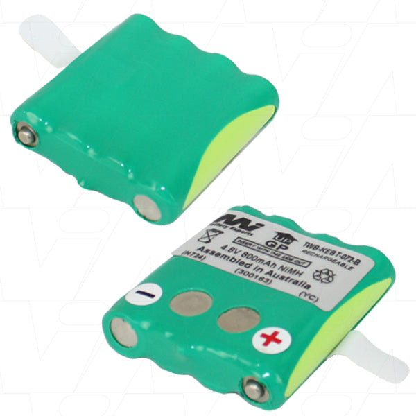 TWB-KEBT-072-B Two-Way Radio Battery Pack 700mAh NiMH, 4.8V, 3.4Wh, Professional-Grade for Security & Events