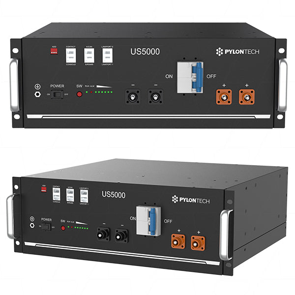 Pylontech US5000-B Professional 4800Wh LiFePO4 Battery System - 48V/100Ah, 4RU Rack-Mount Design for Reliable Energy Storage