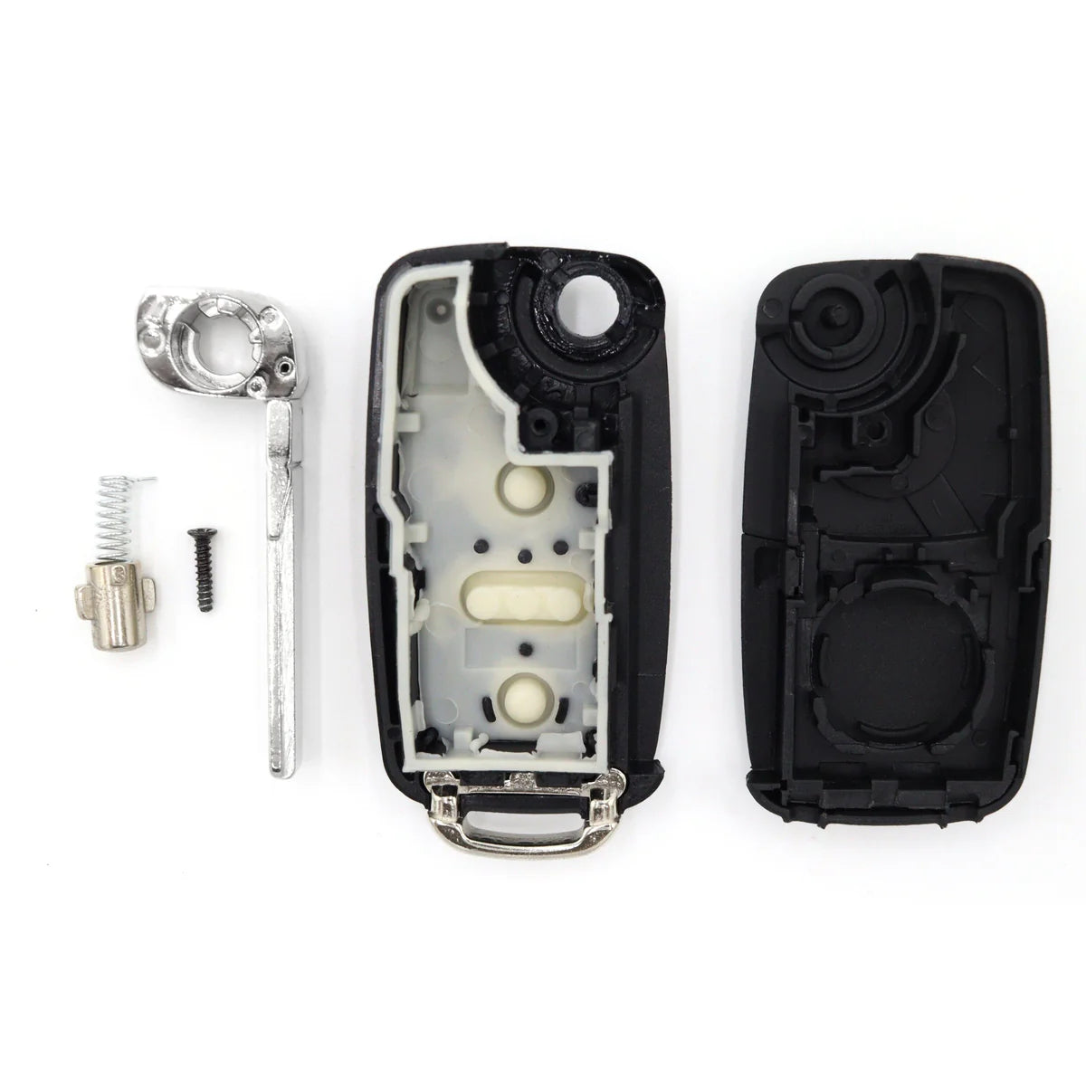 VW 2-Button Flip Key Shell - HU66 Blade with VW Logo