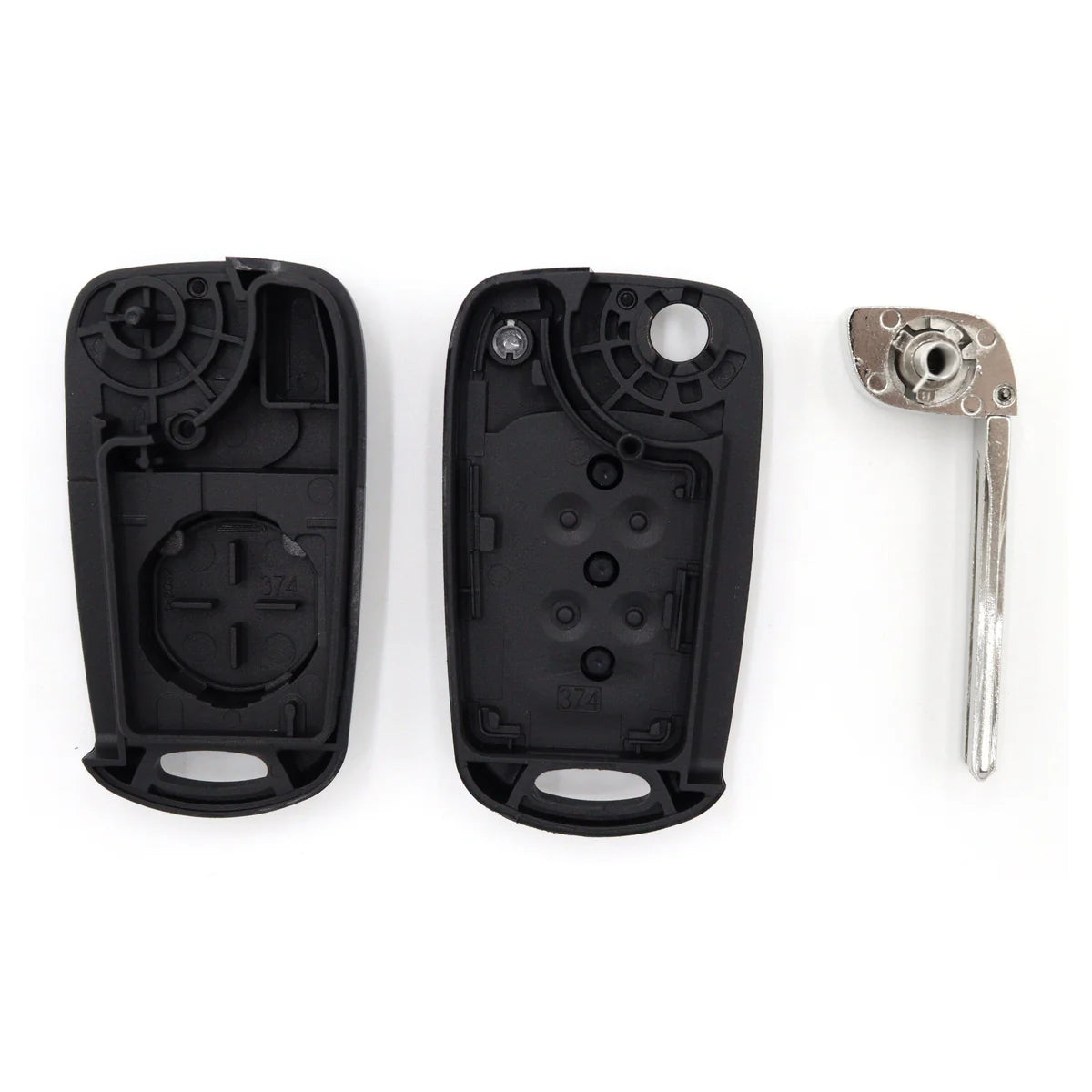 Hyundai i30 3-Button Flip Key Shell with Metal Circle