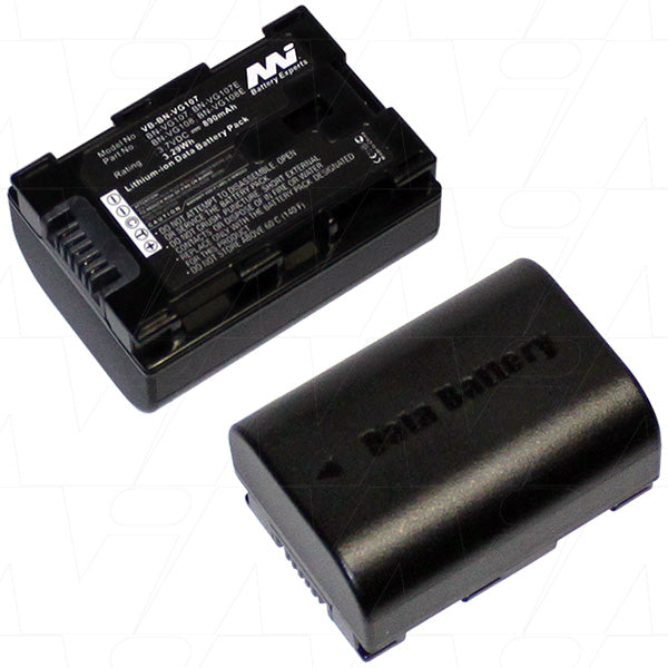 Professional-Grade MI Battery Experts VB-BN-VG107-BP1 Camcorder Battery - 890mAh, 3.7V, 3.3Wh, Lightweight 28.5g