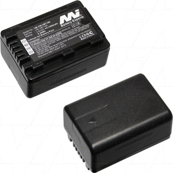MI Battery Experts VB-VW-VBT190-BP1 Pro Camcorder Battery - 3.6V, 1.5Ah, 5.4Wh Li-Ion Power for Extended Shoots