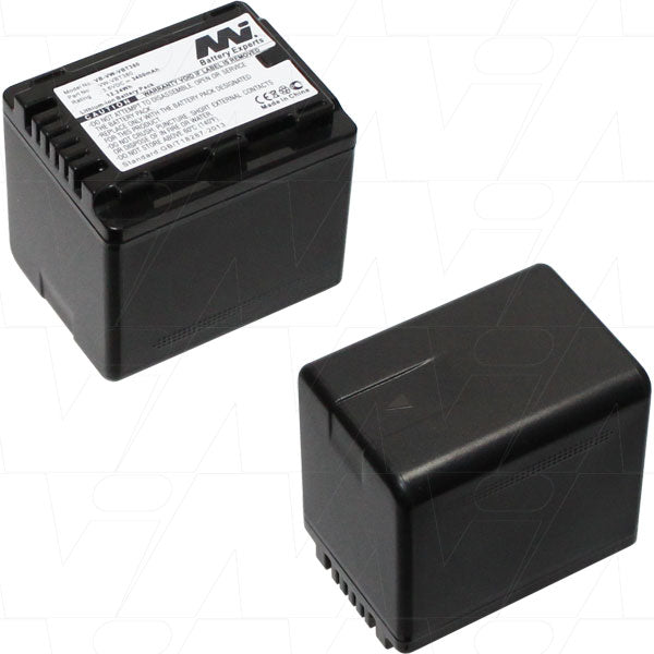 MI Battery Experts VB-VW-VBT380-BP1 Professional Camcorder Battery - 3.4Ah, 12.2Wh, 3.6V Li-Ion, 84g, Extended Recording Time