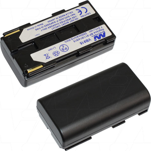 MI Battery Experts VB915-BP1 Professional 7.2V 2.3Ah Lithium-Ion Camera Battery - 16.6Wh, Compact 38x70mm, Lightweight 98g for Extended Videography