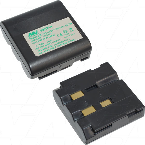 Professional-Grade MI Battery Experts VBH21H-BP1 NiMH Camcorder Battery - 3.6V, 2.5Ah, 9Wh for Extended Recording