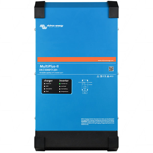 Victron Energy 24V MultiPlus-II Inverter/Charger 5000W/120A, Dual-Function Power for Marine & Off-Grid
