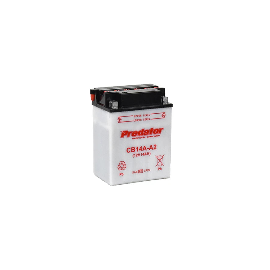 Predator 12V 14AH Motorcycle Battery CB14A-A2 - Long Lasting LL Assembly for Reliable Performance (134x89x176mm, 4.5kg)