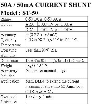 Lutron ST50 50A/50mv Professional Current Monitoring Shunt - Precision Power Measurement for Electrical Systems