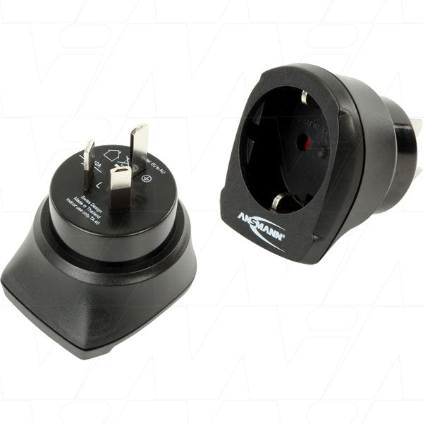 EU to AU/NZ 2 PIN Universal Travel Adaptor 100-240VAC 10A max.