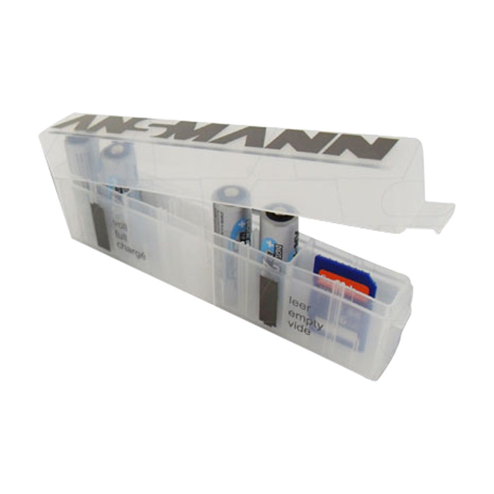4000033 Ansmann Battery Box Plus. Up to 8 x AA, AAA or CR123A Plastic Storage Container
