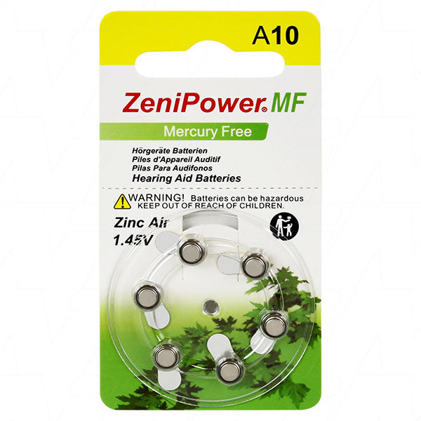 A10 Zenipower hearing aid battery