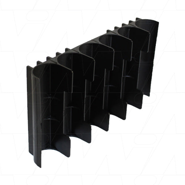 Battery Holder for 6 x 18650 Cells in a Row - Ribs on Back Face