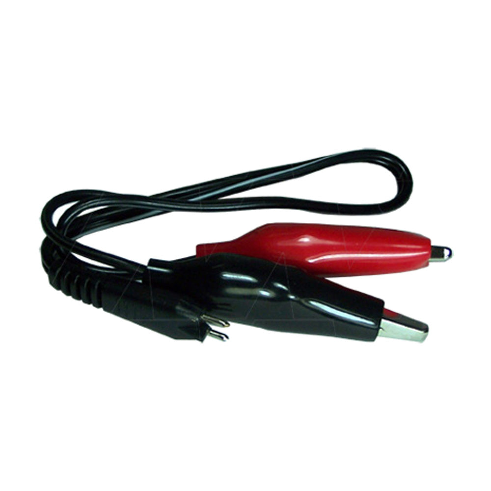 Non-Reversable Polarity Plug to Small Alligator Clips c-w 300mm leads