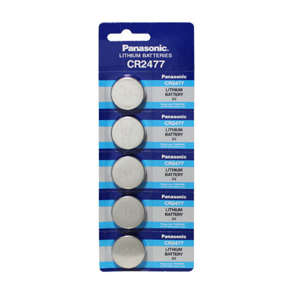 Panasonic CR2477 3V Lithium Coin Cell Blister of 5