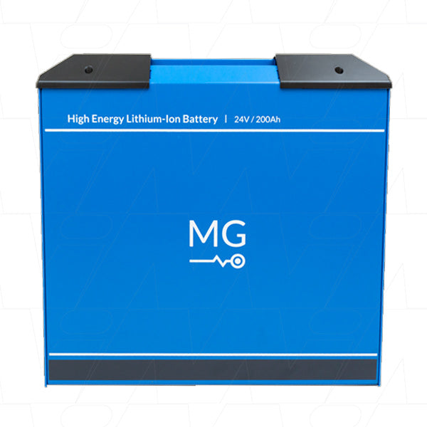 25.2V 200Ah 5040Wh HE Series LiIon NMC Battery + M12 Connector - Metal Enclosure - Series Up to Sixteen (16) Modules