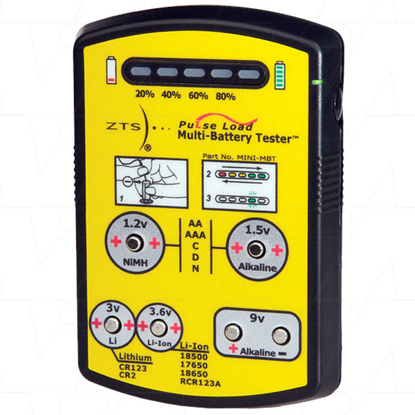 Compact Battery Tester for Primary & Rechargeable Batteries