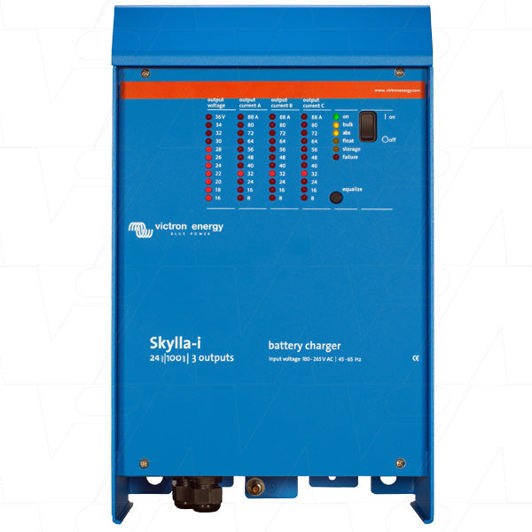 24V 100A Skylla-i IP44 SLA-LiFePO4 Triple Output Charger wit