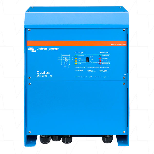 Quattro Inverter & SLA/LiFePO4 Charger 48V 5000VA 70A - 100A TRANSFER SWITCH