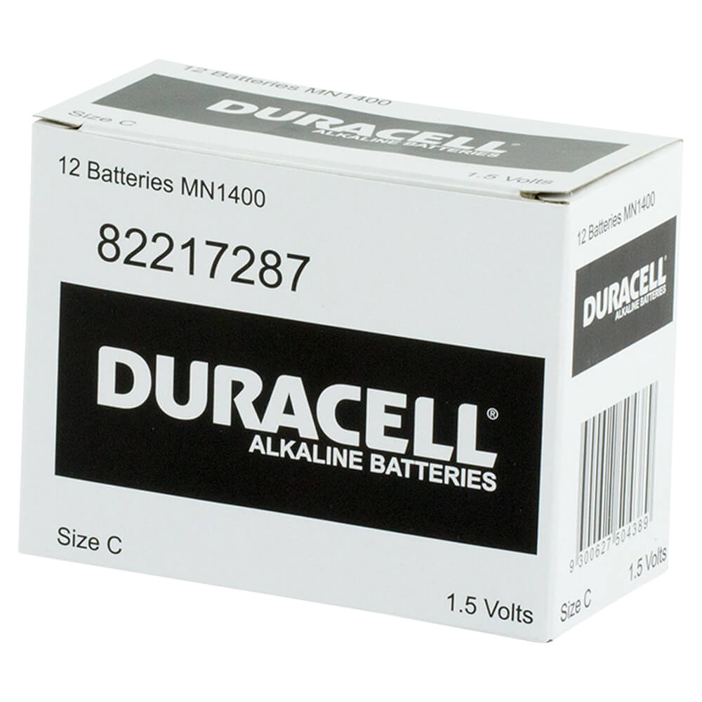 Duracell Coppertop C size battery box of 12