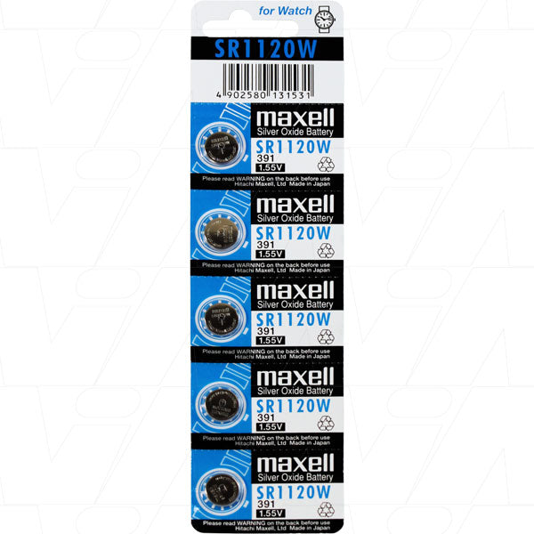 SR1120W-391 high drain battery, Maxell 5pk