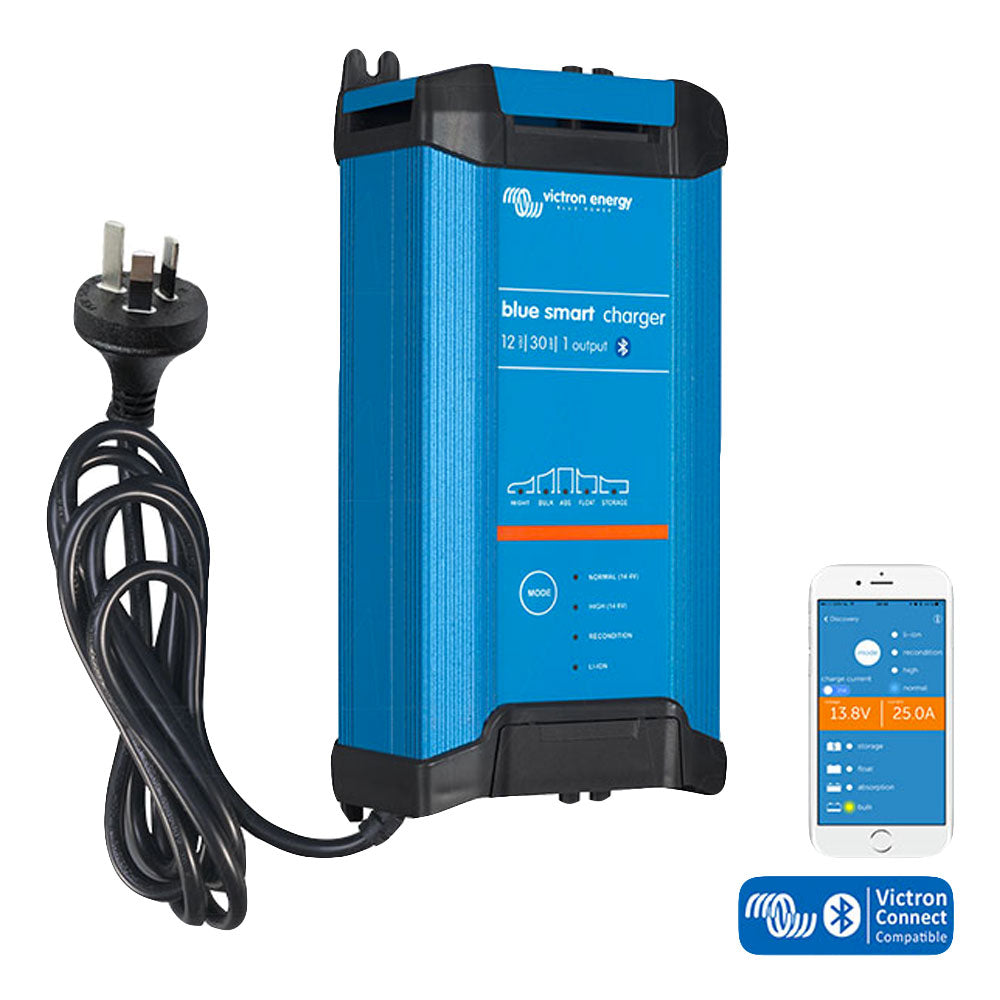 Blue Smart IP22 SLA-LiFePO4 Charger 12V 30A with Single Output Fan